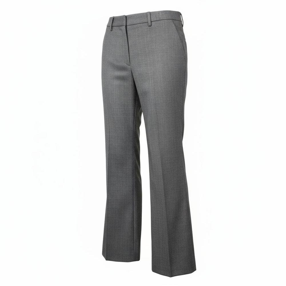 Dalia Women’s Grey Plaid Flare Dress Pants Trousers 10P Office Career Business